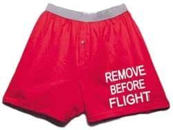 Born Aviation Men's Remove Before Flight Boxer Shorts-Red-Medium
