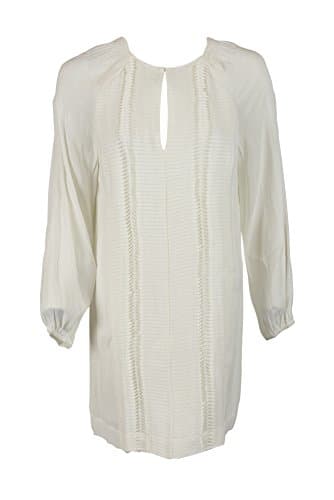 Paula Hermanny Womens White Hook Slit Neck Solid Dandy Shirt Dress XS