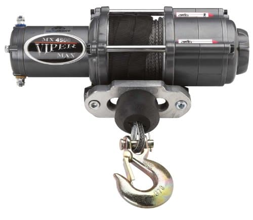 Viper Max 4500lb UTV Winch &amp; Custom Mount for Polaris Ranger (please see fitment) with BLACK AmSteel®-Blue Synthetic Rope