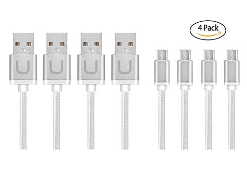 Micro USB Cable, Upow Micro USB 2.0 Charging and Syncing Cable for Android Devices-0.2M/7.9 Inch (4 Pack) (White)