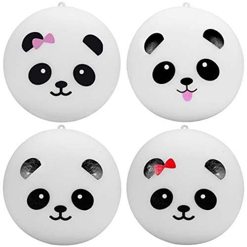 Super Cute Soft Chubby Panda Bread Bun Squishy Toys Cell Phone Charms Fidget Toy(4PCS 1.6inch)