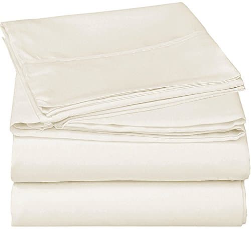 Brushed Microfiber 1800 Bedding -Super Silky &amp; Soft Luxury Reversible Bed Sheet Set -Hypoallergenic,Wrinkle Free, Stain Resistant -4 Piece Sheets set with 16" Deep Pocket -FULL(Ivory) by Steffani