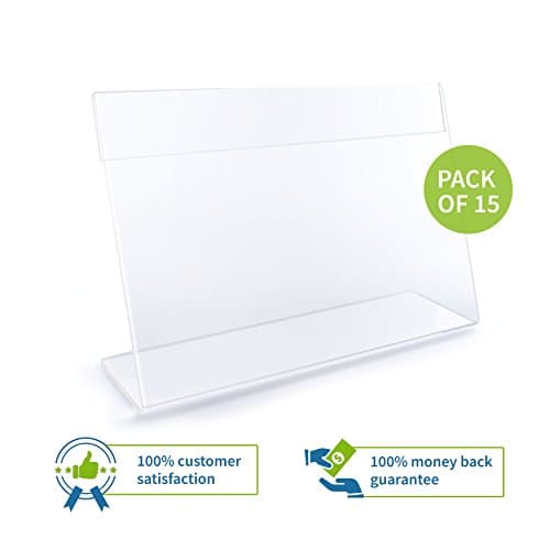 15 pack 6" x 4" Clear Photo Frames &amp; Sign Holders. Horizontal, Easy to insert in, Acrylic Picture Frames &amp; Sign Holders by PristineSense. Best Quality, Lowest Price Horizontal Display Ad Frames!!