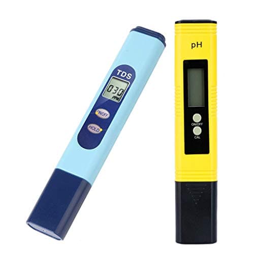 2PCS Accurate Portable Digital Water Quality Test Meter TDS PH 2 in 1 0-9990 PPM Temperature Measurement Range 1 PPM Resolution Lock Function Aquarium Pool Hydroponics Household