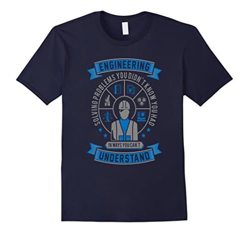 Men's Engineer Solving Problems Funny Engineering T-Shirt Medium Navy