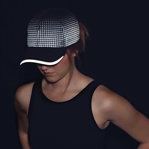 MUN Gear Black Reflective Running Hat Design for High Visibility Safety Running at Night Women Men Athletic Hat