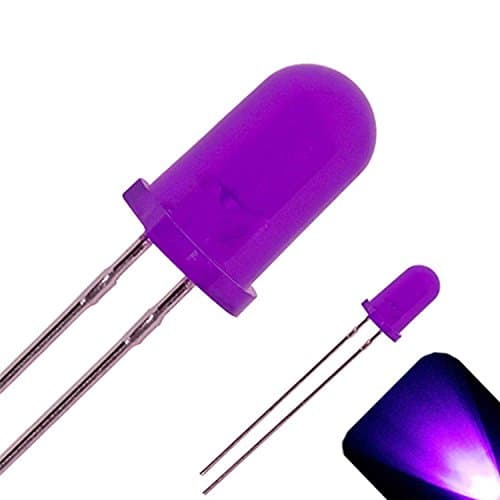 5mm Round Top Diffused UV/Purple LED - Ultra Bright (Pack of 10)
