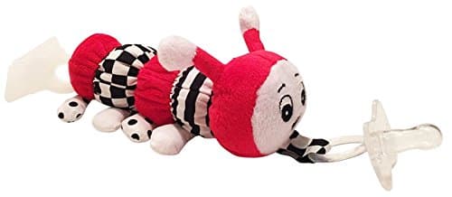 3 in 1 Multi-Function Baby Boy Caterpillar Pacifier Holder with Silicon Pacifier &amp; Teether Included. Cute and Funky Visual Stimulation Toy for Early Development. Excellent Baby Shower Gift Idea!