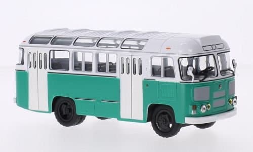 PAZ 672M, white/green, Model Car, Ready-made, Soviet bus 1:43