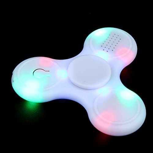 FIRERO Wireless Bluetooth Speakers LED Light Fidget Hand Spinner Triangle EDC Focus Finger Toy White