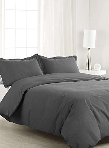 Jerry Collection Best Selling on Amazon 500 Thread Count Solid Pattern One Piece Duvet Cover With Zipper Closure Soft Egyptian Cotton Luxurious & Hypoallergenic (King/California King, Elephant Grey)
