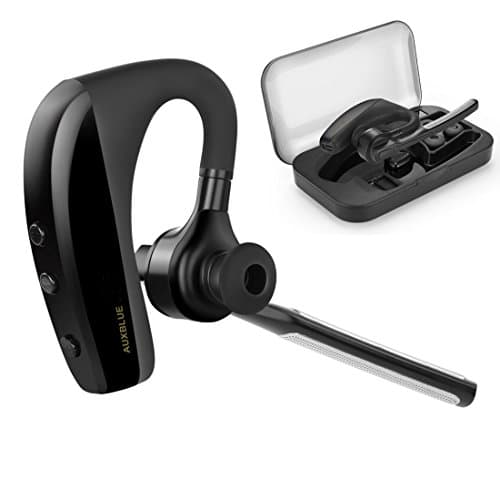 Bluetooth Headset,Wireless Hands Free Bluetooth In-Ear Earpiece Earbuds Noise Cancelling Earphones with Microphone for Driving Talking Music - Compatible with iPhone, Android Cell Phones+Carry Case