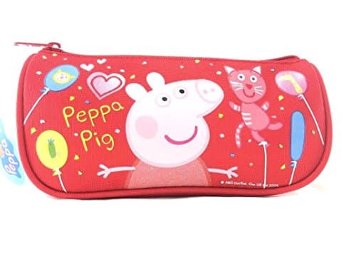 Disney Authentic Licensed Peppa Pig Multi Purpose Triangle Style Pencil Case-RED