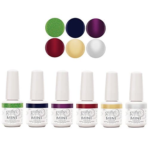 Gelish Mini 6 Bottle Soak Off Solid and Shimmer Gel Nail Polish Collection, 9 mL