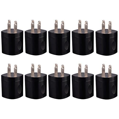 USB Wall Charger, Charger Adapter, FREEDOMTECH 10-Pack 1Amp Single Port Quick Charger Plug Cube for iPhone 7/6S/6S Plus/6 Plus/6/5S/5, Samsung Galaxy S7/S6/S5 Edge, LG, HTC, Huawei, Moto, Kindle