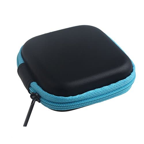 Besde Wireless Bluetooth Headset Zipper Storage Bag Carrying Case for Hard Keep Earphones SD Card Area (Blue)