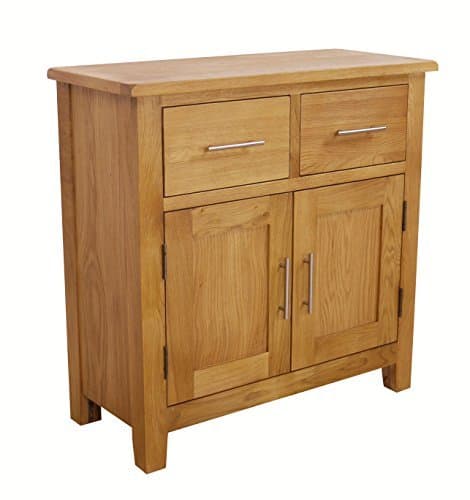 Nebraska Oak - Mini Sideboard / Small 2 Door 2 Drawer Storage Dresser Cupboard Cabinet Unit by Nebraska Modern Oak