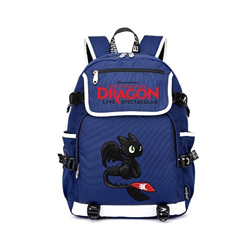 How to Train Your Dragon Casual Backpack Backpack Printed School Backpack Outdoor Sports Backpack Casual Backpack Travel Bag (Color : Blue01, Size : 37 X 16 X 45cm)