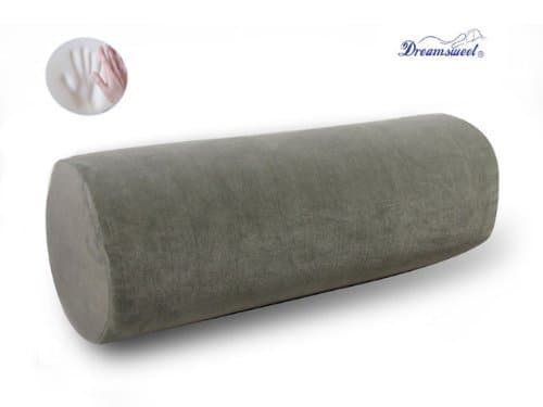 TWO 20 Dreamsweet Memory Foam Large Round Roll Pillow w/ Removable Cover, Gray by Dreamsweet