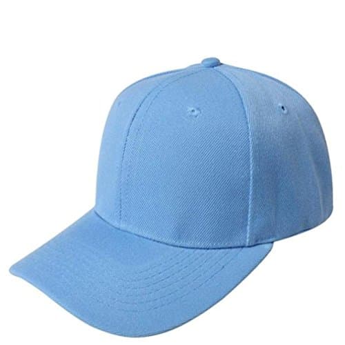 Monochrome Color Basic Baseball Cap ,Luweki Unisex Blank Adjustable Hat (One Size, Sky Blue)