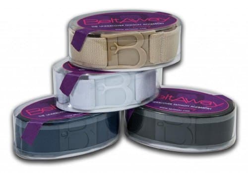 Beltaway Flat buckle Belt PLUS SIZE 4 PACK: Black, Denim, White &amp; Sand