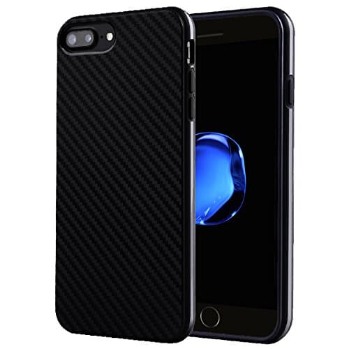 iPhone 8 Plus / 7 Plus Case (5.5"), Danbey Flexible TPU Slim Cover, Carbon Fiber Pattern, Gel Silicone Texture, for iPhone 8 Plus / 7 Plus 5.5-inch, D1147 (Black)
