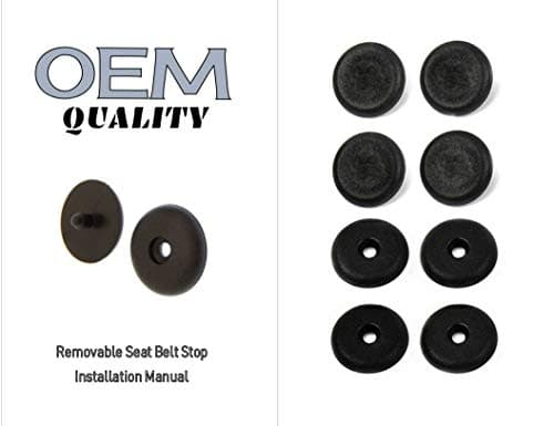 (4 -Pack) Seat Belt Stop/Stopper Button for 2004 Ford Explorer - Color: Black