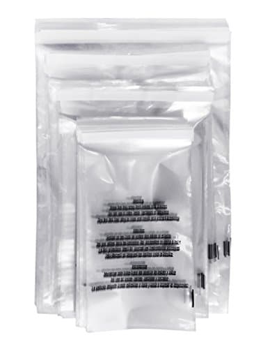 400 Poly Bags 1.5 MIL Variety Pack (100 pack of each) 5.75x9, 8x10, 9x12, 11x14 Adhesive Self Seal (ANTI-STATIC) with Suffocation Warning - Foghorn Construction
