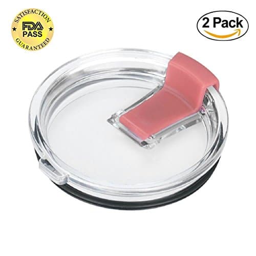 2 Pack Spill Proof Splash Resistant Lid for Yeti Rambler Rtic Ozark Trails Tumbler Cup 20 oz (Pink)