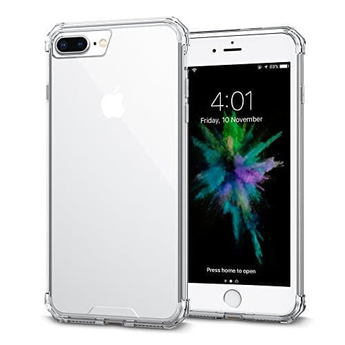 iPhone 8 Plus Case, iPhone 7 Plus Case, Hybrid Protective Dual Layer Shockproof Case with Hard PC Bumper + Soft TPU Clear Backing for iPhone 7/8 Plus Case-(Clear)