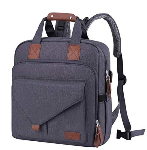 Changing Bag Nappy Bag Diaper Backpack with Safety Seat Multiple Pockets Insulated Large Capacity Tote Stroller with USB Port for Mum Dad for Care MUBYTREE (Grey)