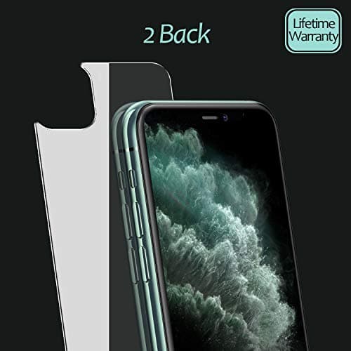 JingooBon Back Screen Protector Compatible with iPhone 11 Pro Max [2-Pack], Rear Tempered Glass [Haptic Touch] Temper Glass Film Anti-Fingerprint/Scratch Compatible with iPhone11 Pro Max (6.5 inch)