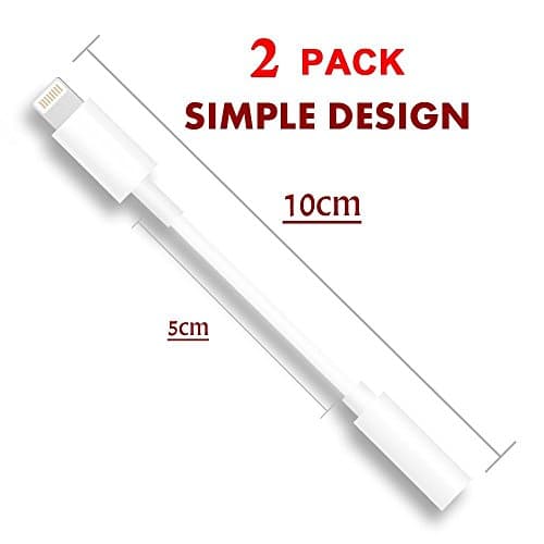 Lxyugg Lightning Audio Adapter for iPhone 7 and iPhone 7 Plus.[White][2-PACK]
