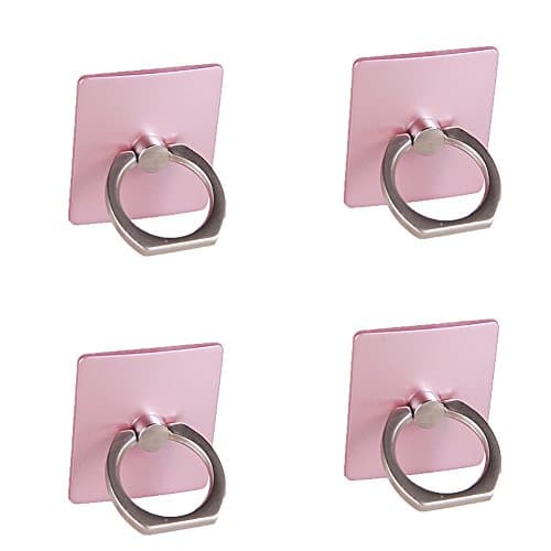 [4 Pack] Universal Foldable Tablet / Cell Phone Stand, Running 360 Car Pothook Portable Desktop Holder for Smartphone and Tablet, iPad Mini, iPhone, Samsung Galaxy / Tab and More (4 Rose Gold)