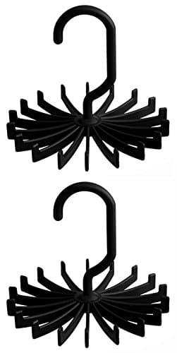 Tie Rack Closet Storage, 360 Degree Rotating, White 2 Pack.