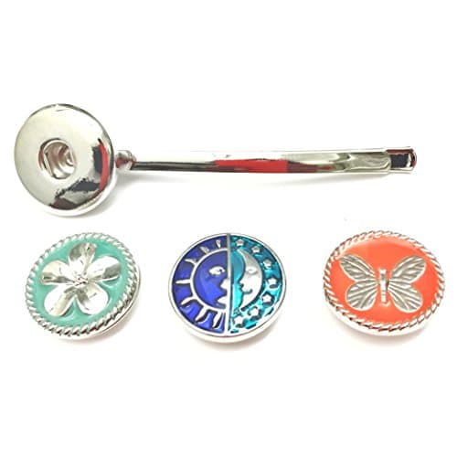 Banju Interchangeable Enamel Snap Button Hair pin