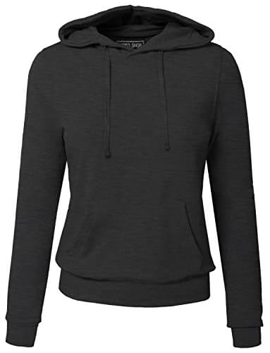 YOKO SHOP Women Basic Pullover Hoodie-CHARCOAL-2XL