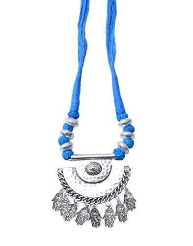 Giftpiper Threaded German Silver Necklace Pendant-Turquoise 4