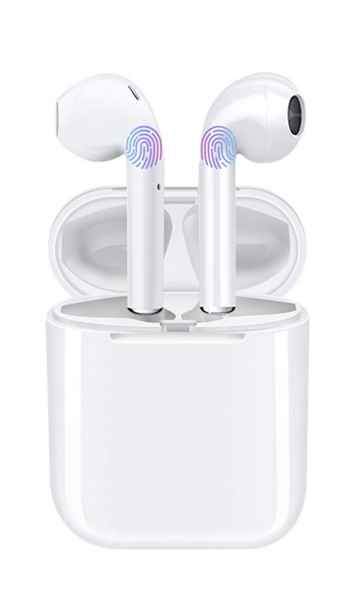 Wireless Ear-Buds, Bluetooth 5.0, Easier Pairing, Longer Distance, Best Sound Quality, Sweat-Proof Design, 20 Hours Play time, Storage case for Charging.