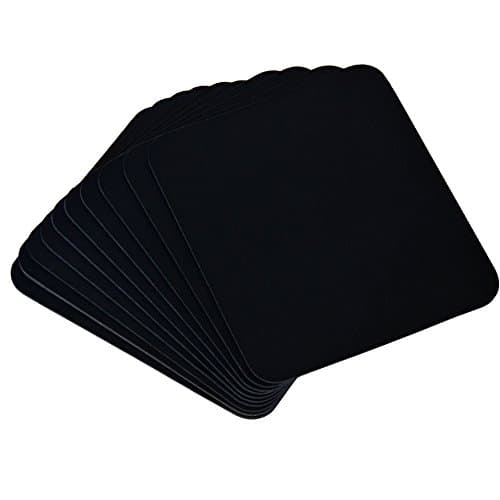 Home Advantage Mouse Pads Bulk Pack, 8 inch x 9 3/8 inch Smooth Fabric Mousing Surface (Black, 10-Pack)