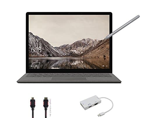 2017 Surface Laptop Bundle (4 Items): Surface Laptop Graphite Gold Core i5, 8GB, 256GB SSD, Surface Pen Platinum, Mini DisplayPort Adaptor and HDMI Cable