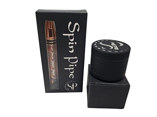 Grinder Blunt - Come with 2 Glass Pyrex bottles, 4 x O-Rings, 3 x Rubber Caps, 1 x Small Cleaning Brush, 1x Big Cleaning Brush For Tobacco, Dry Herbs,Tea, Herb Leaves And Spices (Rose Gold)