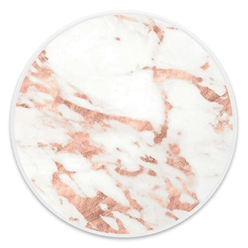 Customized Multi-Function Mounts and Stands,Expanding Stand Grip Pop Out Sockets for Smartphones, iPhone and Tablets - Metallic Rose Gold Marble White