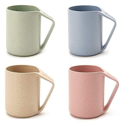 Fyuan Eco Friendly Cup Wheat Straw Biodegradable Unbreakable Mug for Water Coffee Milk Juice Tea Rinse Cups, Pack of 4
