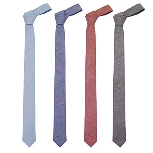 Men's Cotton Solid Skinny Necktie 2" Tie