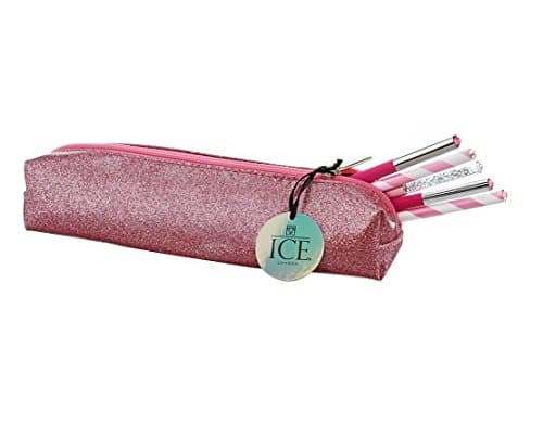 ICE London Glitter Pencil Case Set - Pink