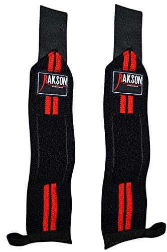 Red Black Weightlifting Wrist Wrap Support Adjustable Weight Lifting Training Wrist Strap Rk-201rb