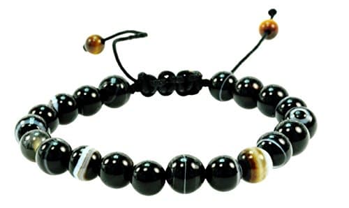 Fashion 8mm Round Gemstone Macrame Adjustable Bracelets