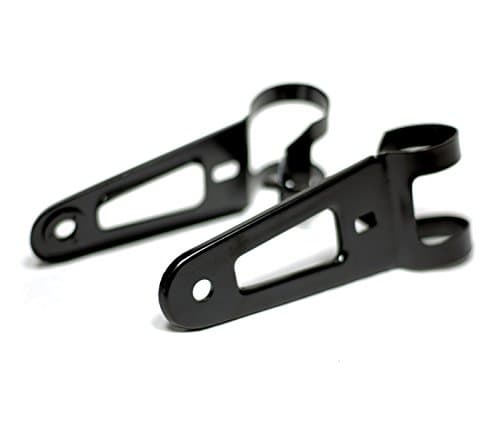 Lightweight Gloss Black "Dimpled" Headlight Mounting Brackets - (29-35mm)