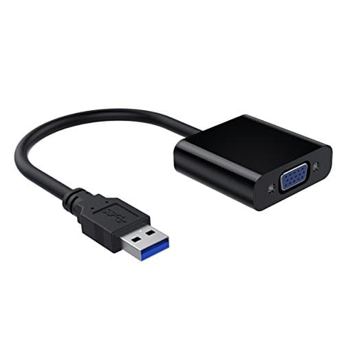 Cablor USB 3.0 to VGA Adapter Converter, External Video Card, Multi-monitor Adapter Male to Female Connector, Support Max Resolution 1080p 60Hz, for PC Laptop Windows 10/ 8.1/ 8/ 7/ XP, Black